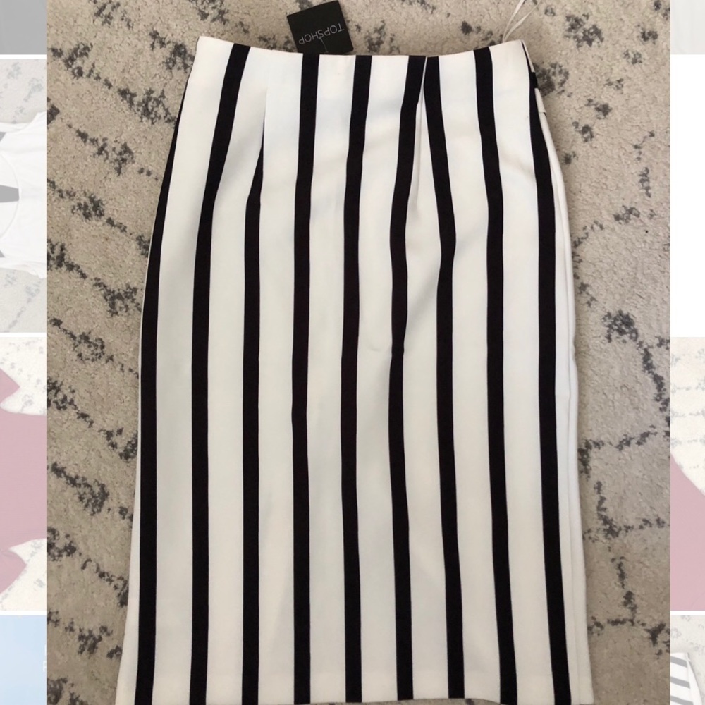 Topshop Striped Skirt with Slit - Picture 2 of 2